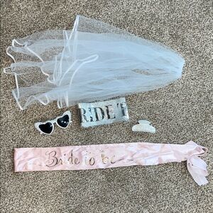 Bride to Be Accessory Set - White and Pink